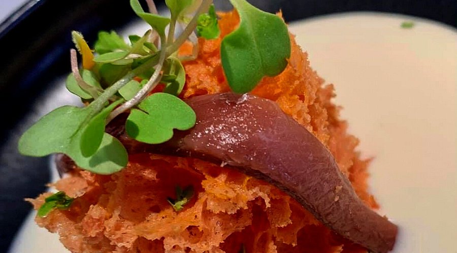 Рыбные рестораны Коста-Бланка: свежайшая рыба и морепродукты - Гастрономия Лучшие места / подборки  - Costa Blanca Space Фото - esponja-de-tomate-casa-elordi-villajoyosa-seafood