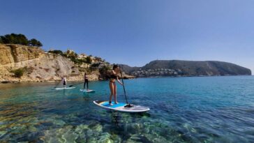 SUP-бординг в бухте Морайра, Коста-Бланка